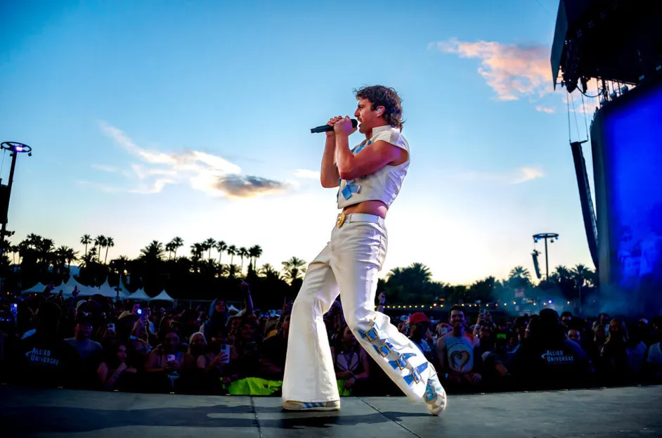 Benson Boone at the 2025 Coachella Valley Music And Arts Festival on April 11, 2025 in Indio, Calif
