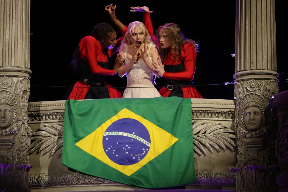 RIO DE JANEIRO, BRAZIL – MAY 3: Lady Gaga performs at Copacabana Beach on May 3, 2025 in Rio de Janeiro, Brazil
